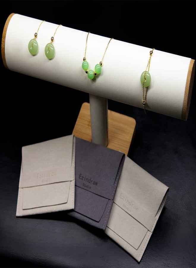 Ezindraw 3 PCS Jade Jewelry Set for Women, Green Jade Beads Pendant Necklace, Green Donuts Drop Earrings, Ring Charm Bracelet, Gift for Mom, Wife - Image 3